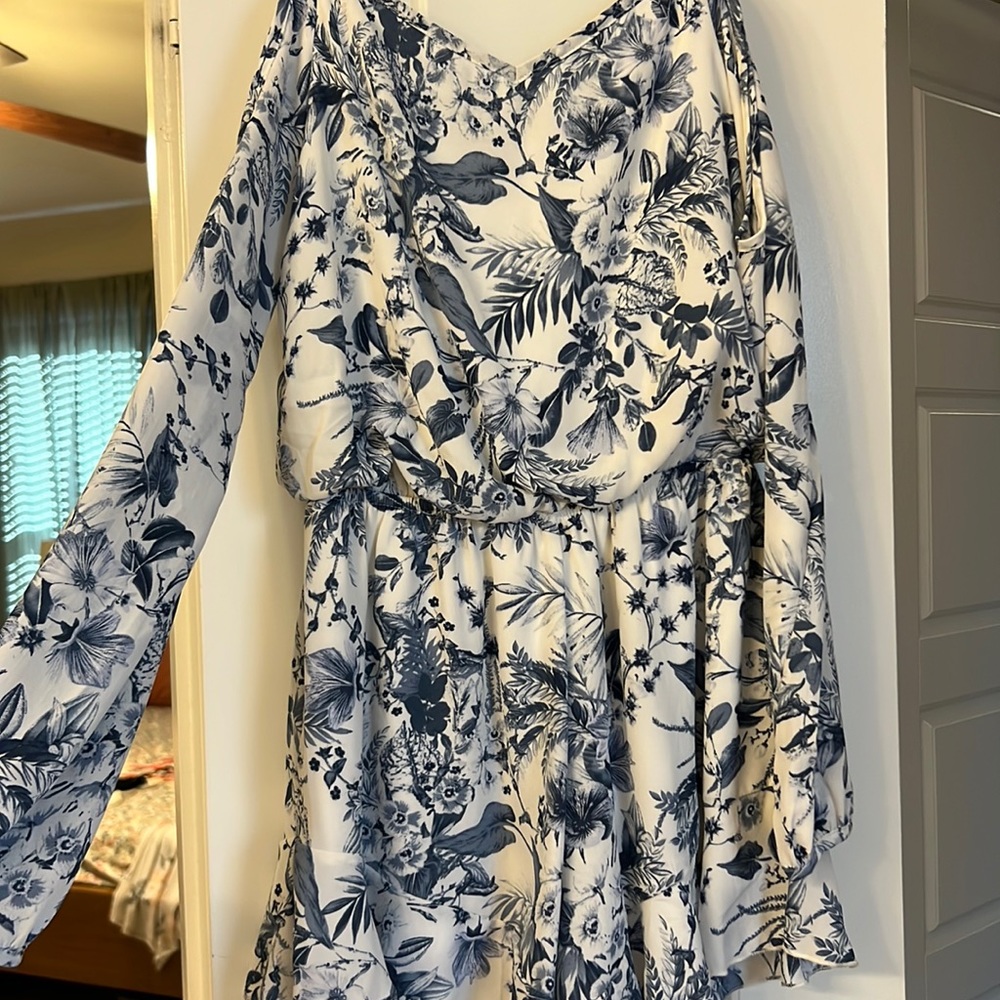 Blue floral romper